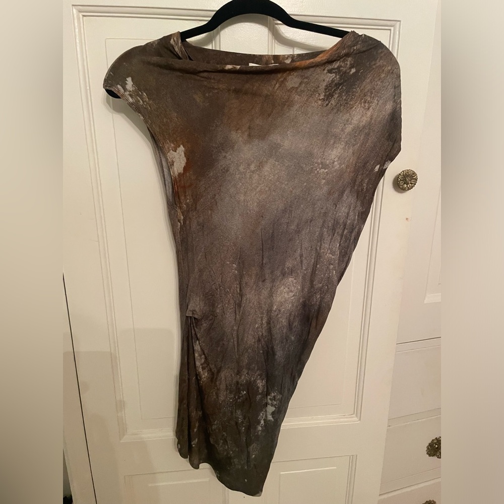 Helmut Lang Fab Feel Print Asymmetrical Jersey Tank Size S